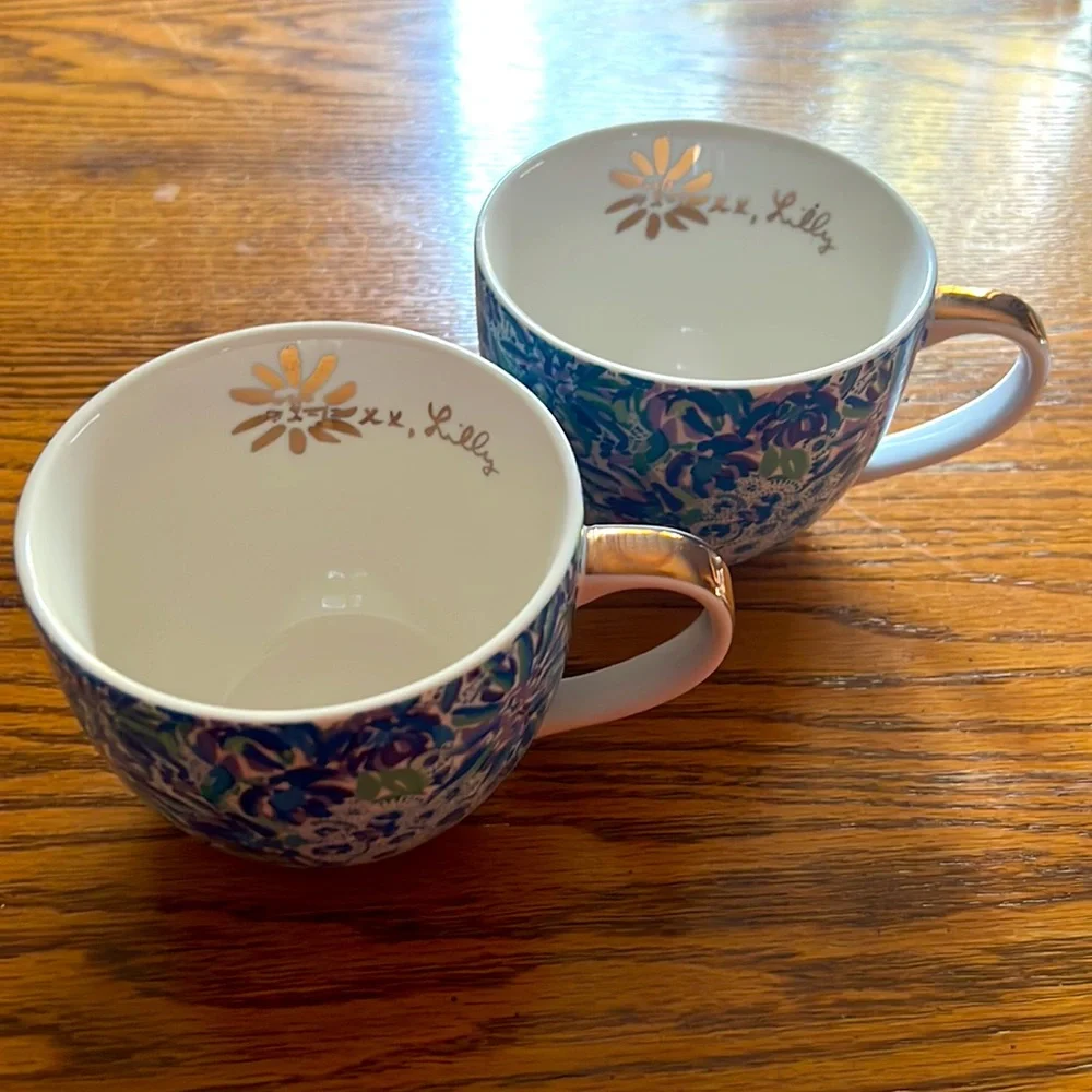 Lilly Pulitzer pair coffee mugs NWOT